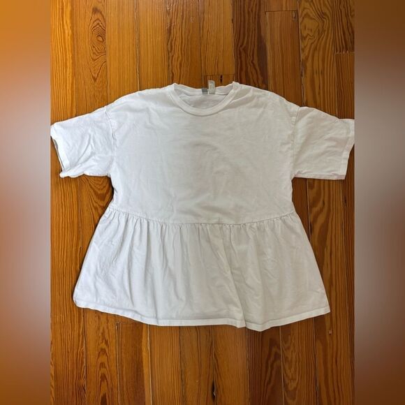 ASOS White Peplum Tshirt - Picture 1 of 4